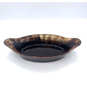 Vintage Pfaltzgraff Gourmet Drip Glaze Au Gratin Stoneware 9.5" Oven Proof